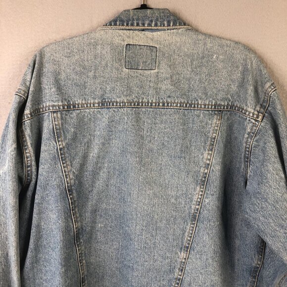 Vintage GAP Denim Jacket Mens Extra Large Blue Light Wash Trucker Classic 90s - Picture 8 of 16